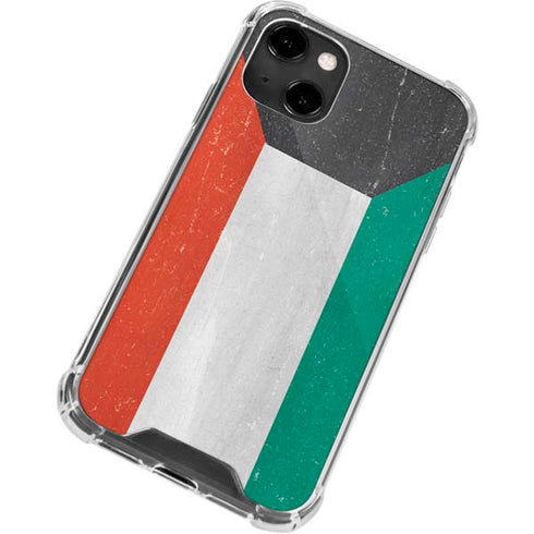 Kuwait Flag Distressed iPhone 13 Clear Case
